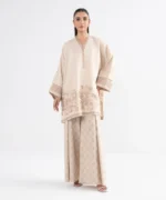 2 Piece - Embroidered Linen Suit