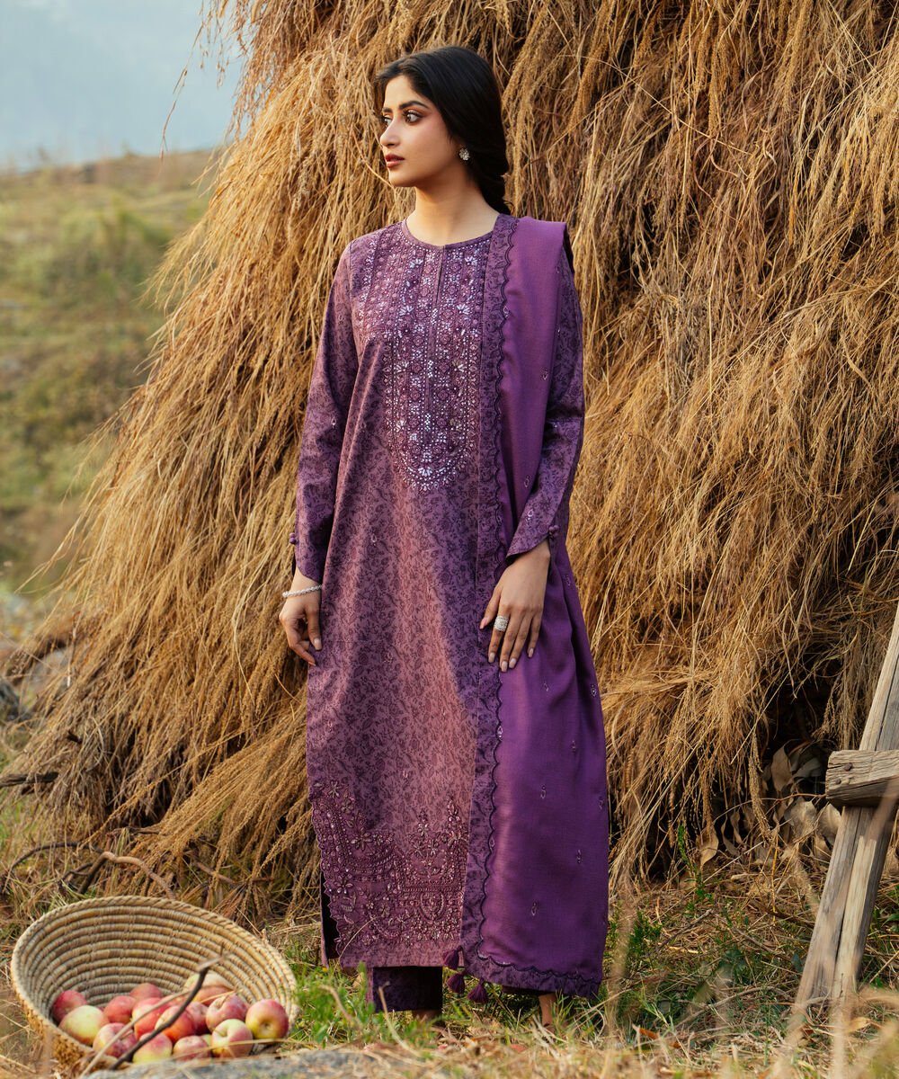 3 Piece - Embroidered Khaddar Suit 3 Piece - Embroidered Khaddar Suit